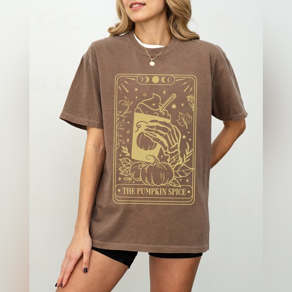 Comfort Colors Pumpkin Spice Late Tarot Card shirt - Picture 3 of 9